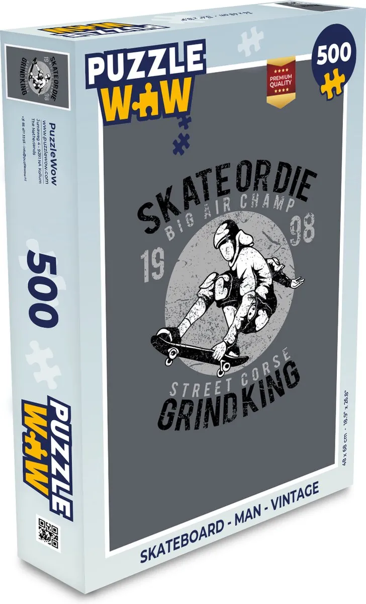 PuzzleWow Skateboard Legpuzzel 500 Stuks