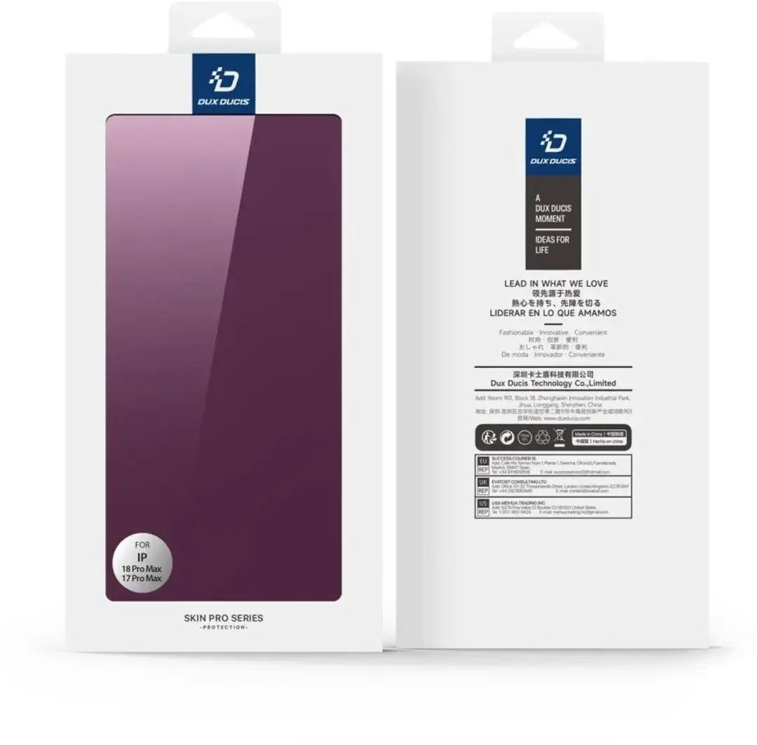 Dux Ducis Skin Pro Hoesje iPhone 18 Pro Max - Burgundy - afbeelding 4 van 6