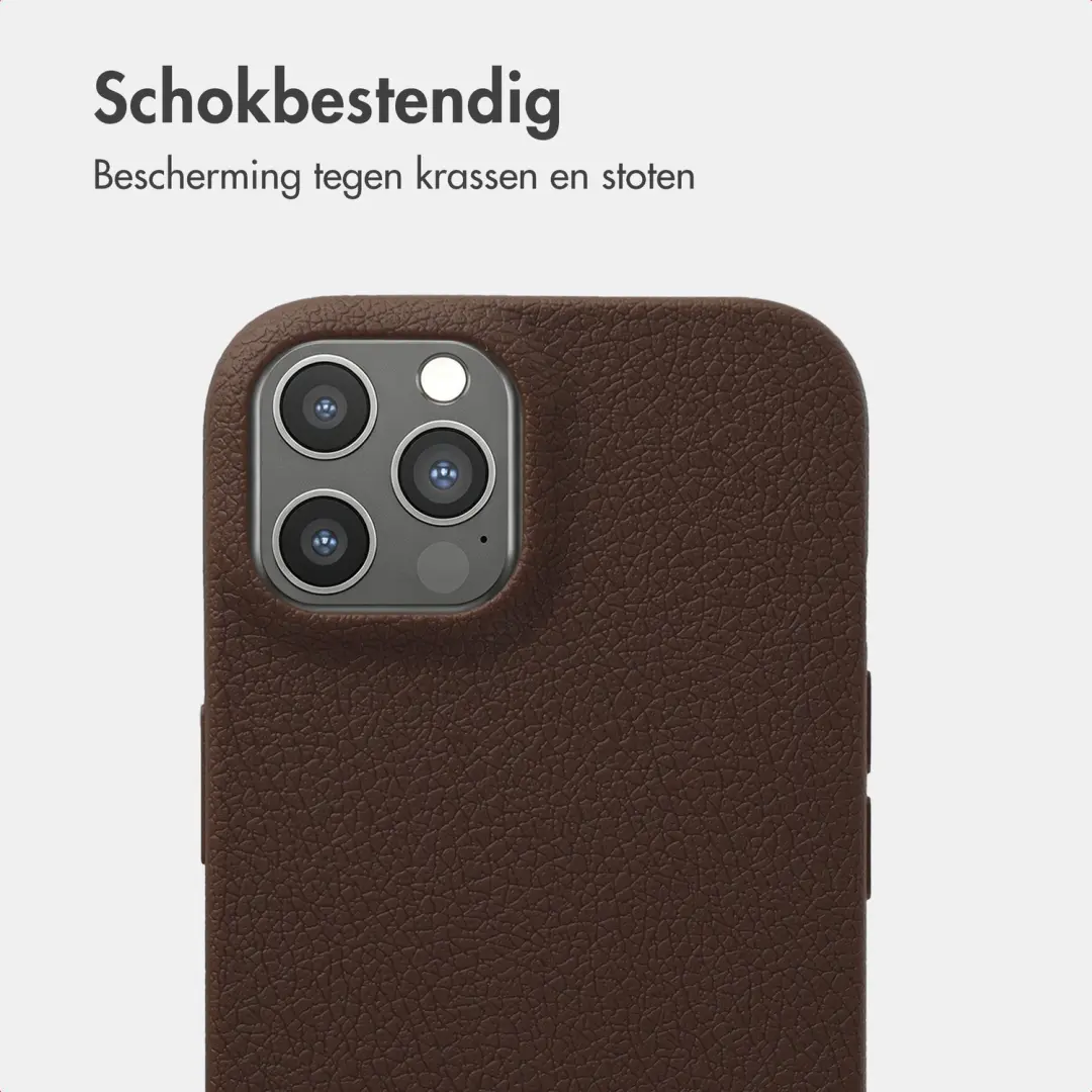 Imoshion Texture Backcover iPhone 12/12 Pro - Donkerbruin - afbeelding 4 van 6