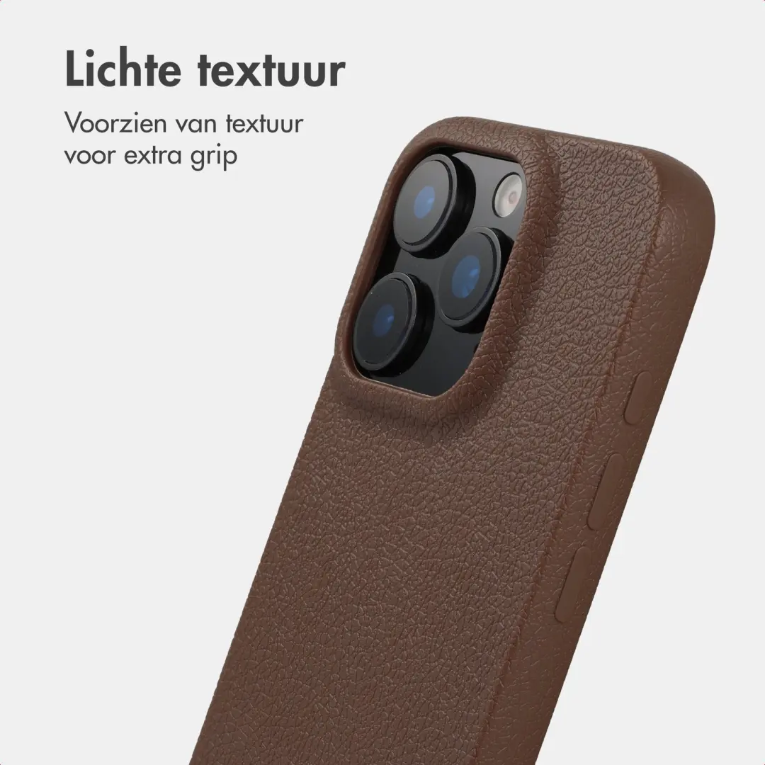 Imoshion Texture Backcover iPhone 12/12 Pro - Donkerbruin - afbeelding 3 van 6