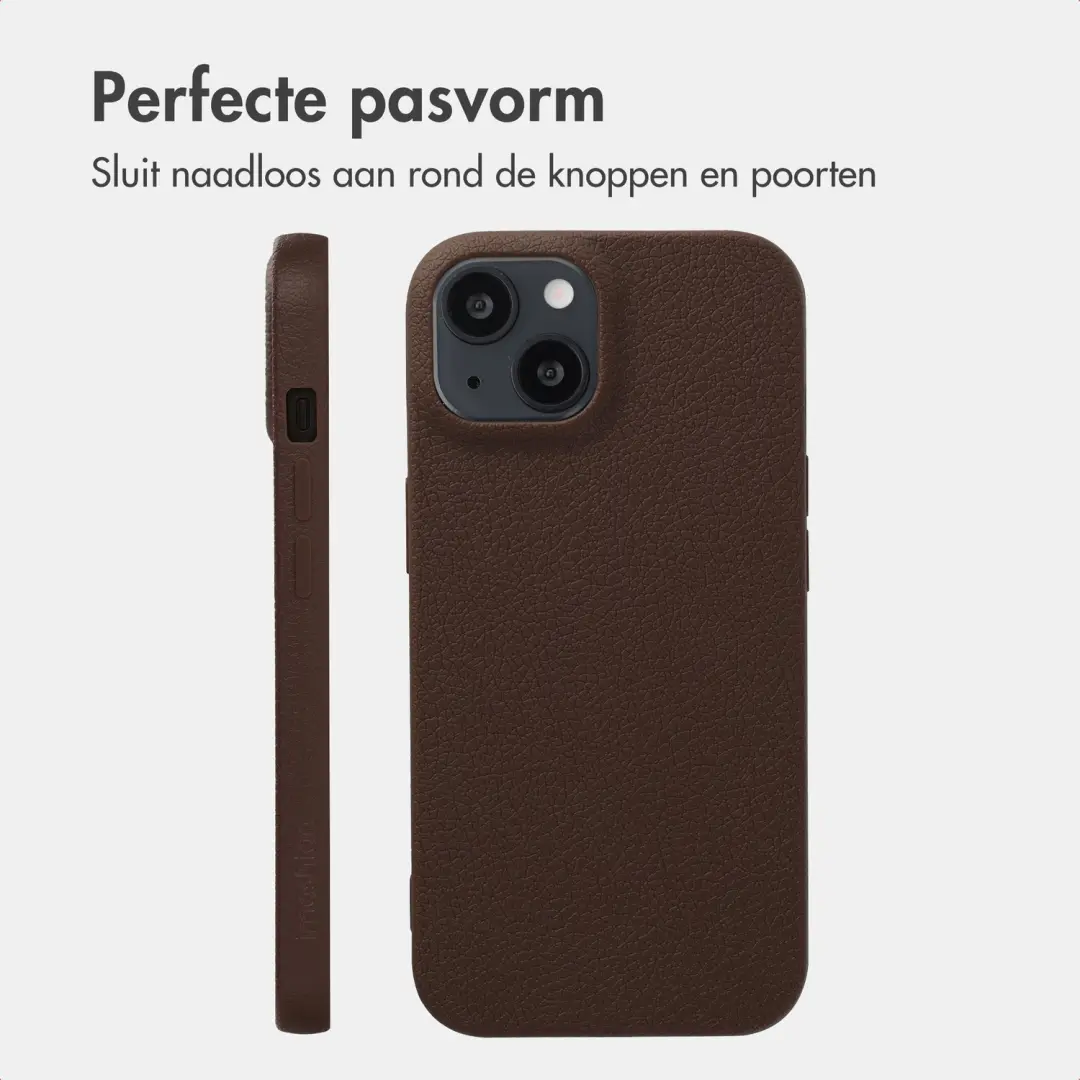 Imoshion Texture Backcover iPhone 13/14 - Donkerbruin - afbeelding 6 van 6