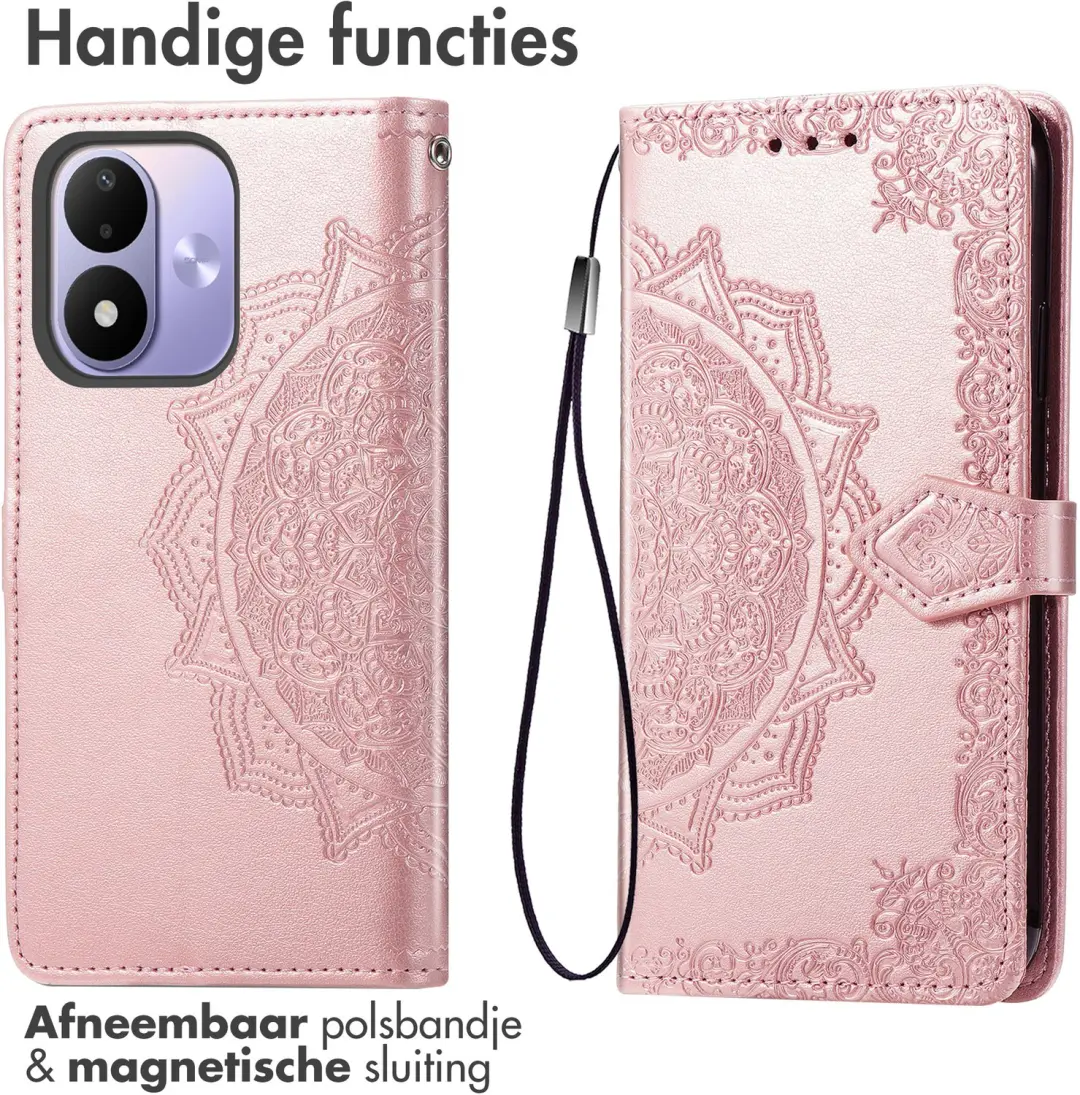 imoshion Mandala Bookcase Hoesje - Xiaomi Redmi Note 17 (5G) - Rose Gold - afbeelding 2 van 4