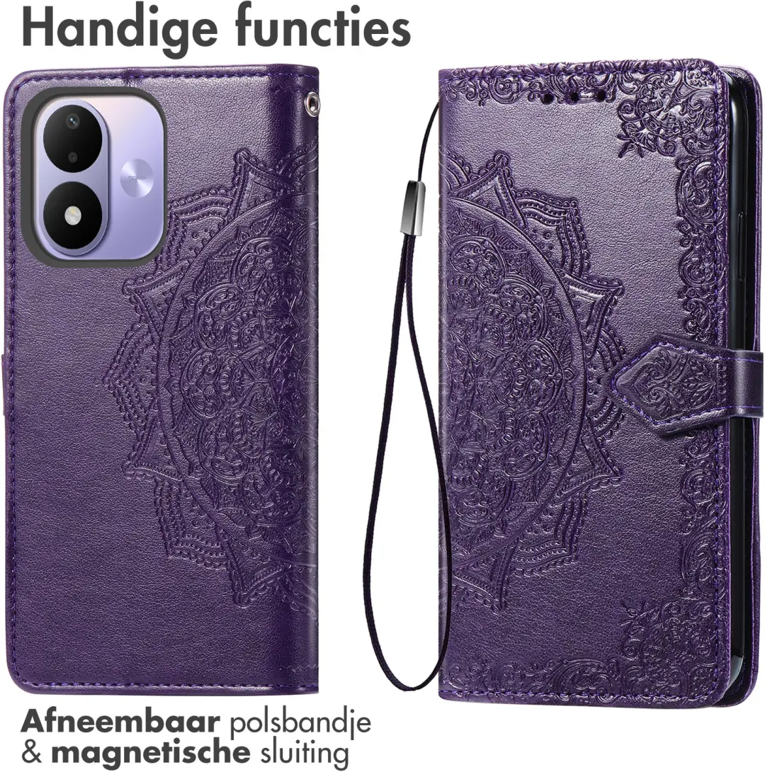 Imoshion Mandala Bookcase Hoesje Xiaomi Redmi Note 17 - Paars - afbeelding 2 van 4