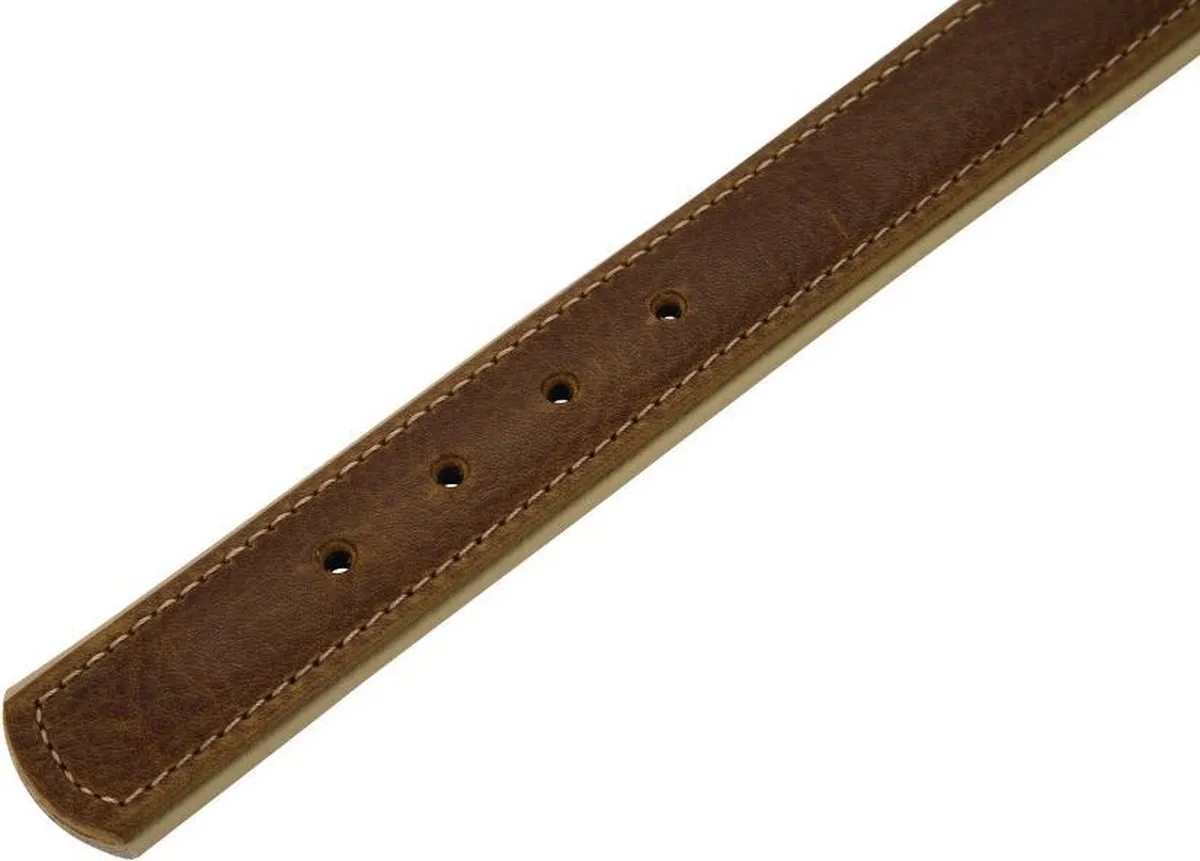 Beeztees Comfort Halsband Hond - Leer Bruin 55cm x 30mm