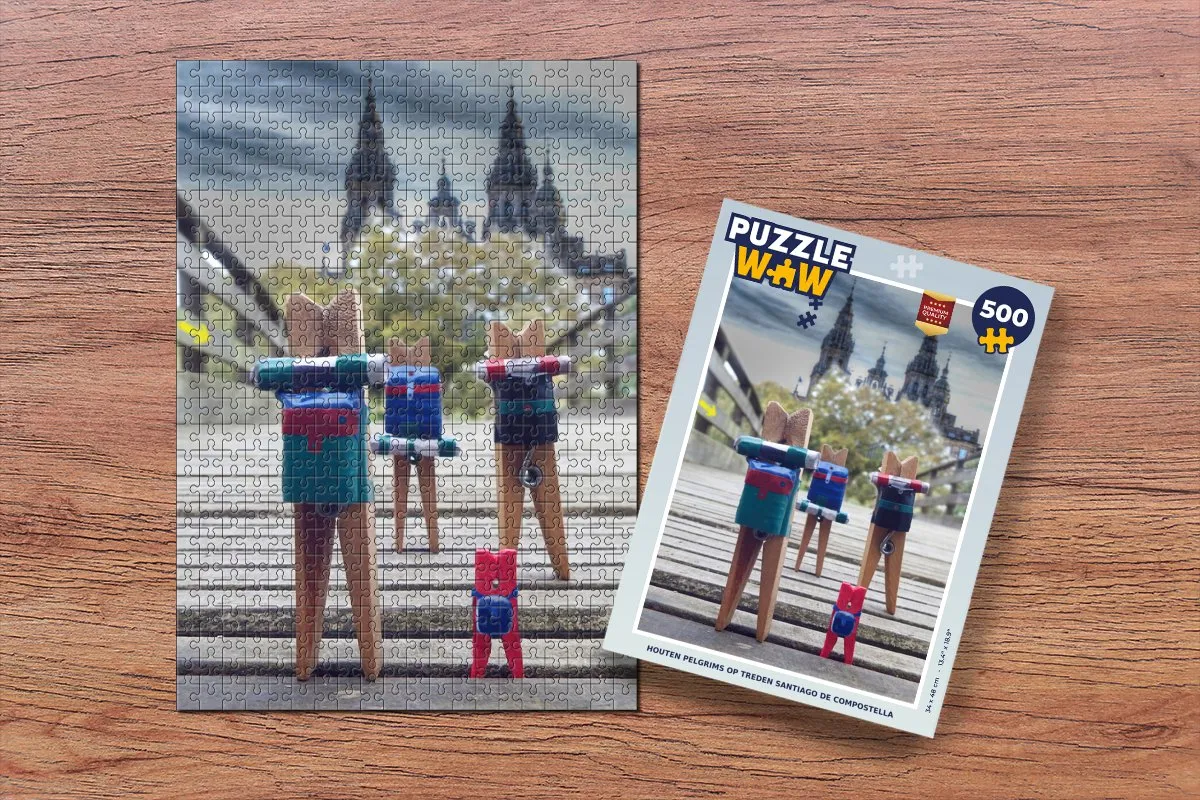 PuzzleWow Santiago de Compostella Houten Legpuzzel 500 Stuks