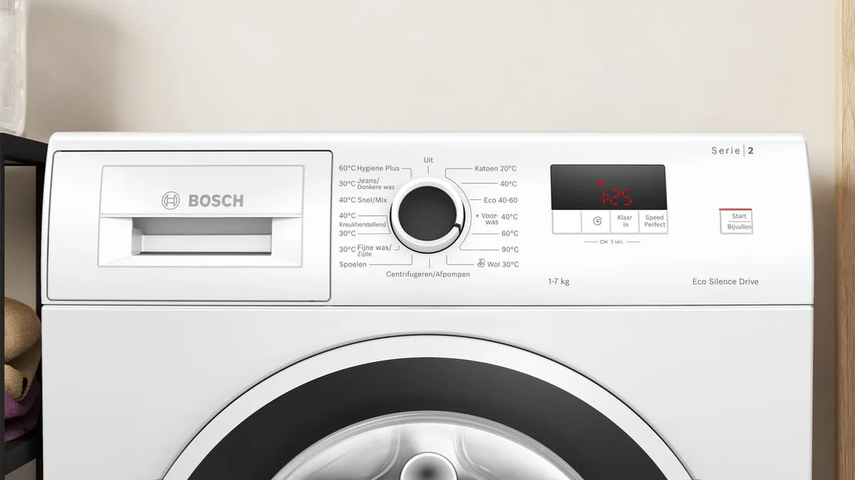 Bosch Serie 2 WGE02406NL Wasmachine - 7 kg 1351 RPM Wit - afbeelding 6 van 6
