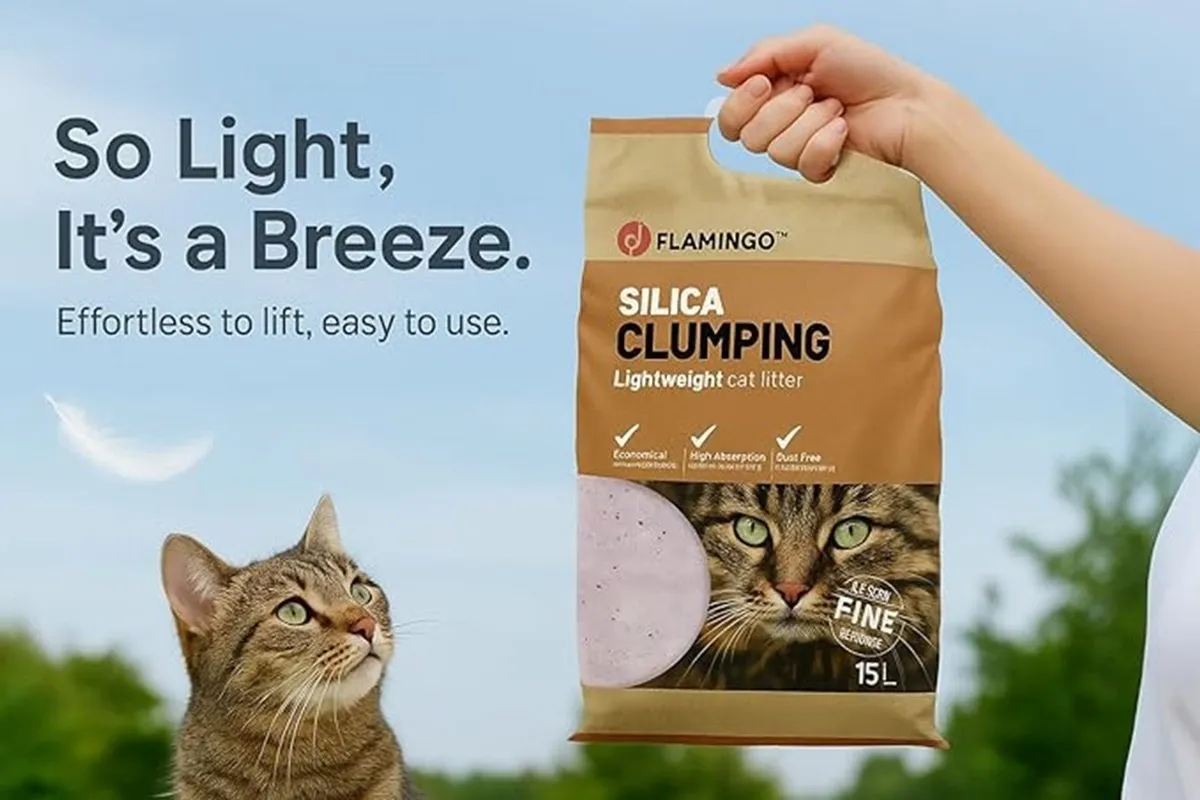 Flamingo Silica Kattenbakvulling Fijn - 2x15L