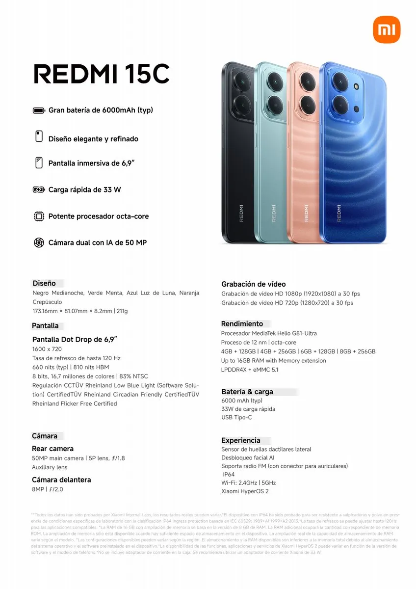 Xiaomi Redmi 15C 4GB/128GB - Zwart - afbeelding 6 van 6