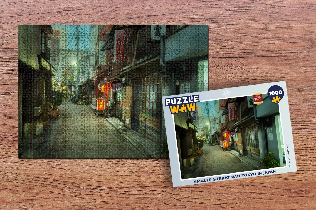 PuzzleWow Smalle Straat van Tokyo Legpuzzel 1000 Stuks - Multicolor