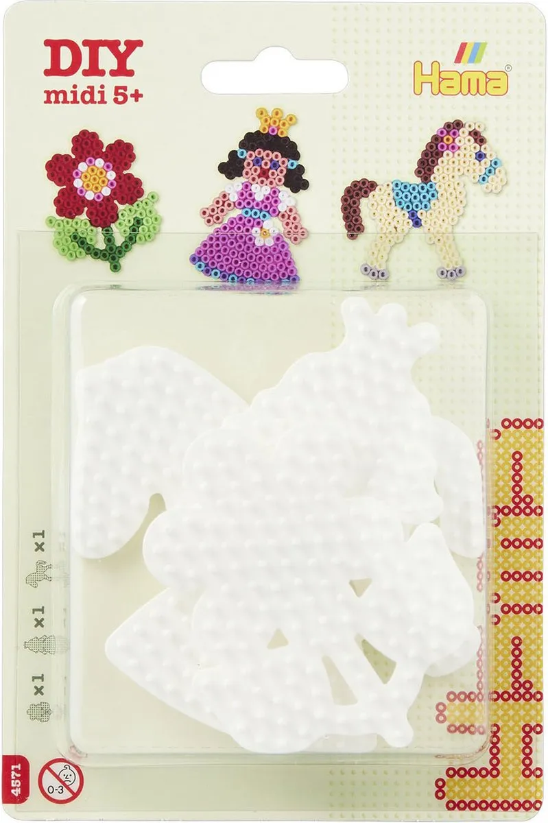 Hama Strijkkralengrondplaat 3 Stuks - Olifant/Pinguïn/Hond