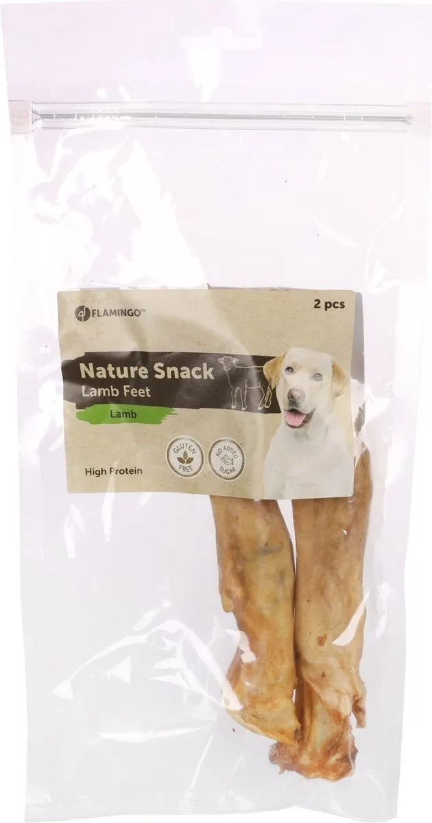 Flamingo Nature Schaapsvoet Snack Honden - 2 Stuks