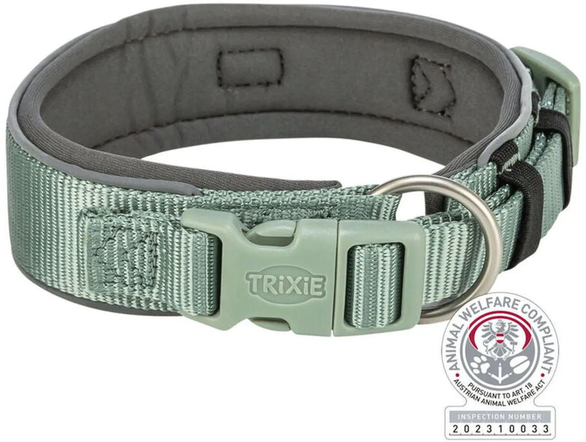 Trixie Halsband Premium Extra Breed 46-55x5cm - Salie/Grijs - afbeelding 4 van 4