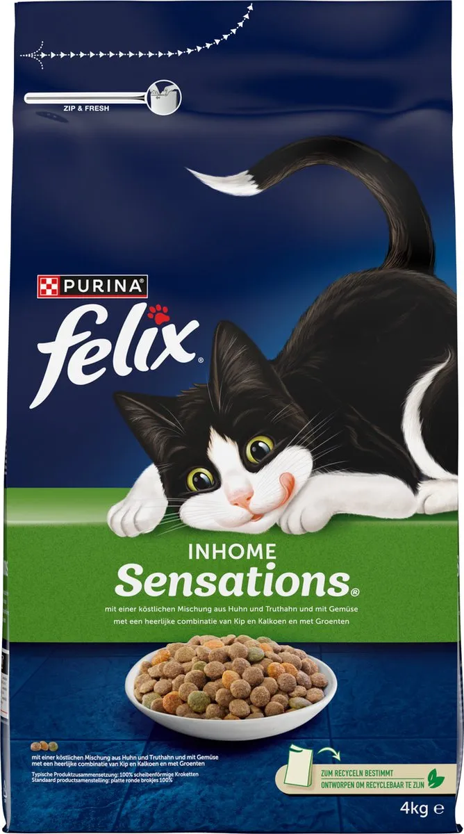 Felix Inhome Sensations Droogvoer Kat - Kip Granen Tuingroenten 4kg