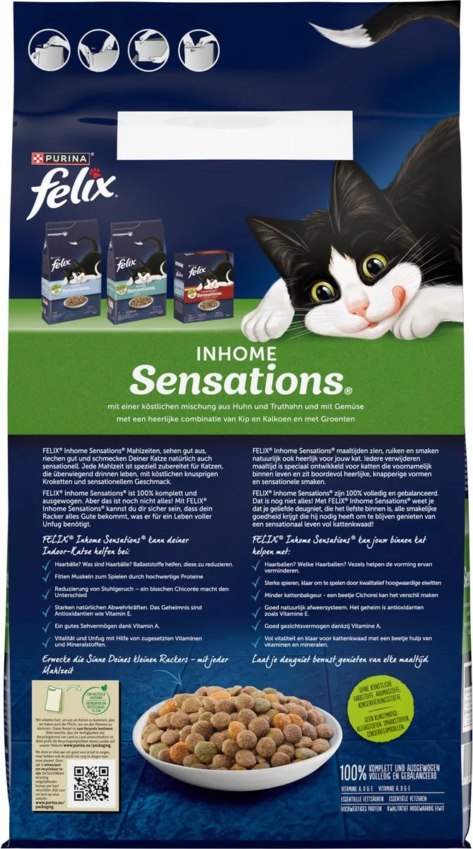 Felix Inhome Sensations Droogvoer Kat - Kip Granen Tuingroenten 4kg - afbeelding 6 van 6