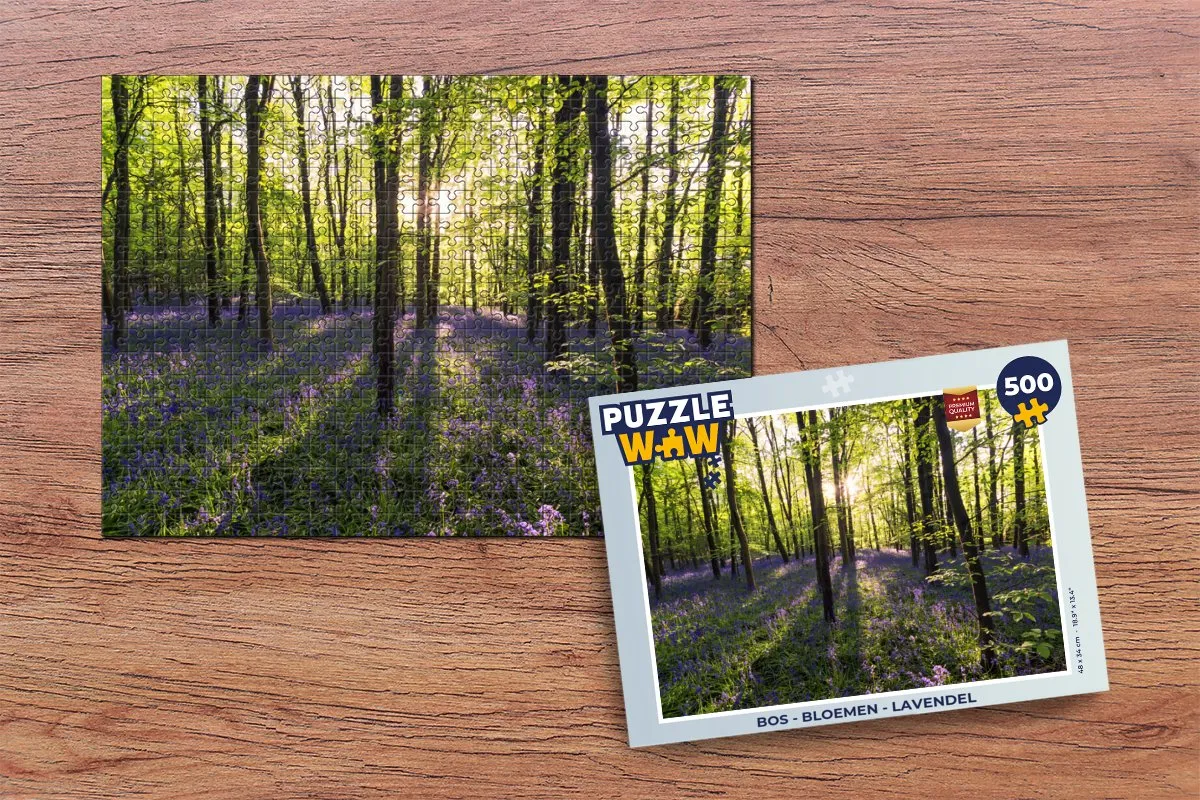 PuzzleWow Bos Bloemen Lavendel Legpuzzel 500 Stuks - Multicolor