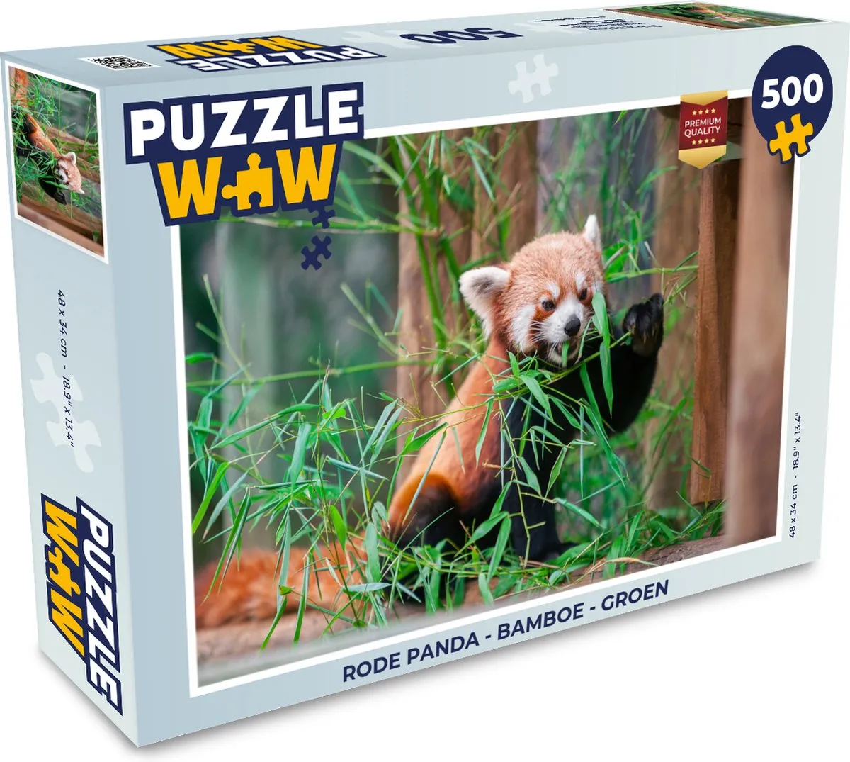 PuzzleWow Rode Panda Legpuzzel 500 Stuks