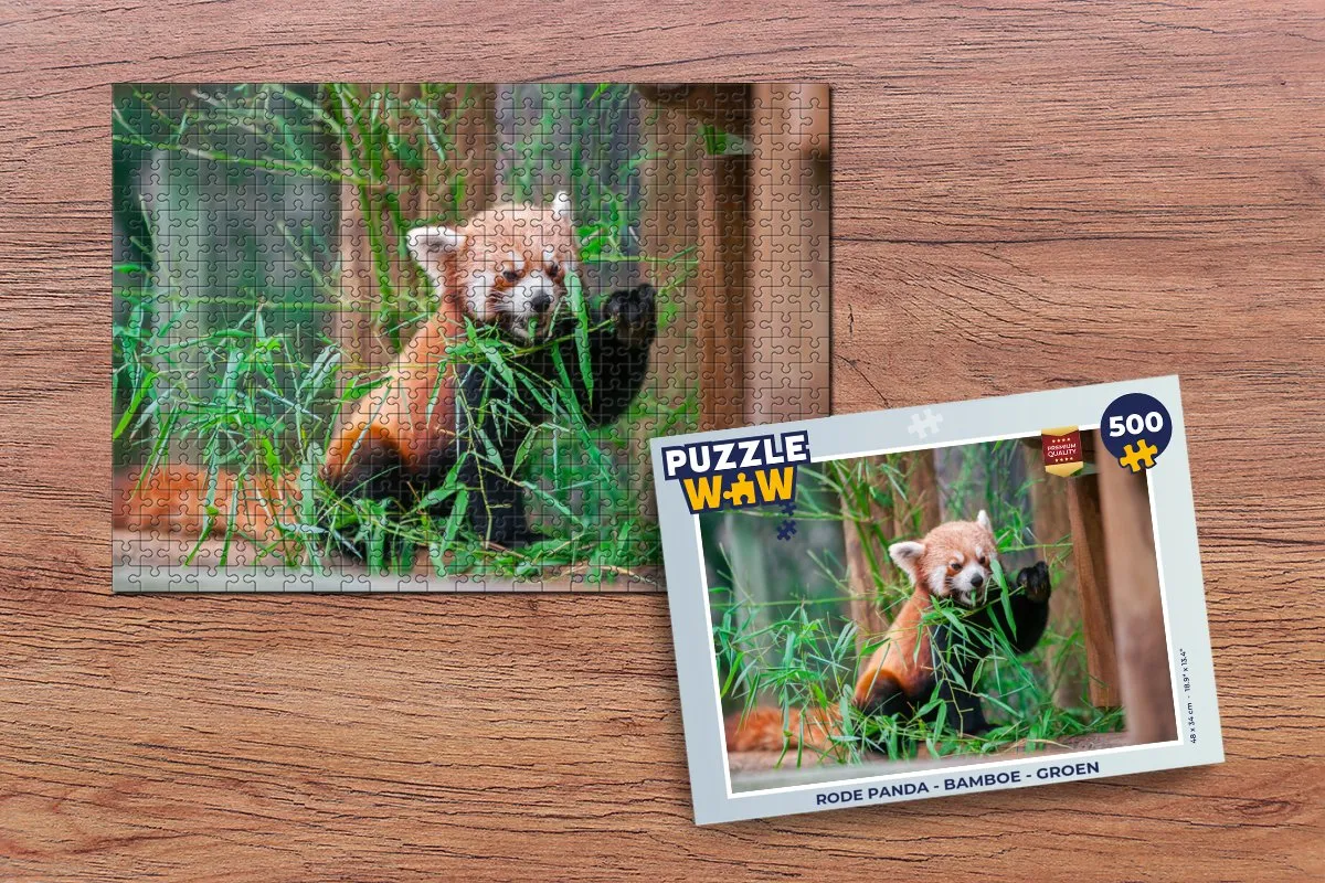 PuzzleWow Rode Panda Legpuzzel 500 Stuks - Multicolor