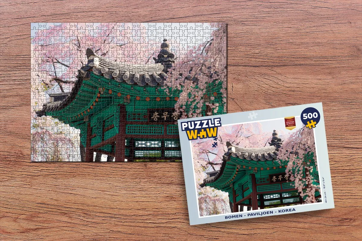 PuzzleWow Bomen Paviljoen Legpuzzel 500 Stuks - Multicolor