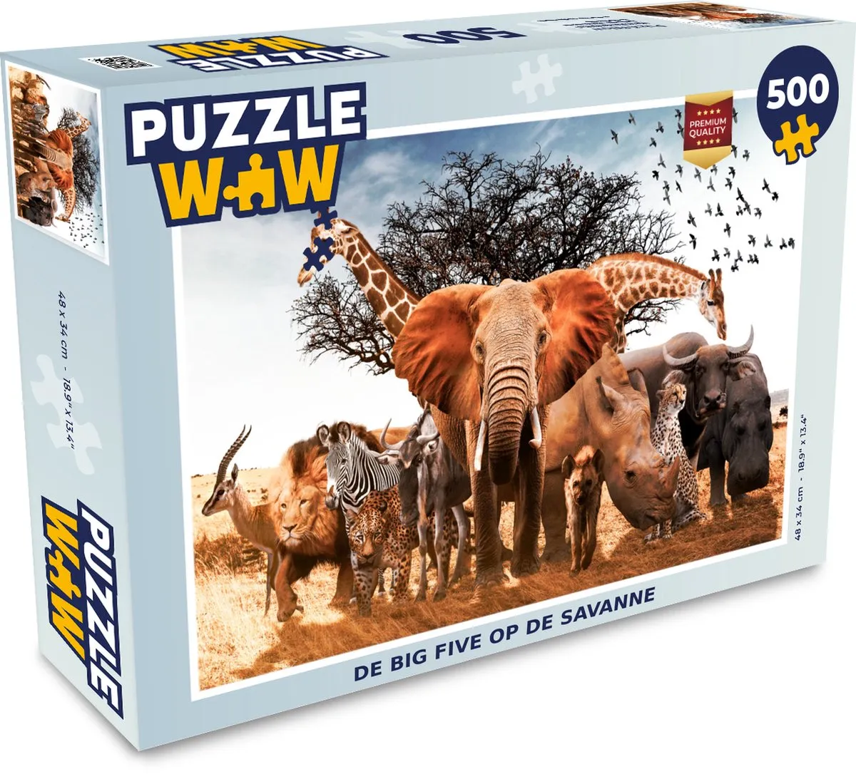 PuzzleWow Dieren Legpuzzel 500 Stuks