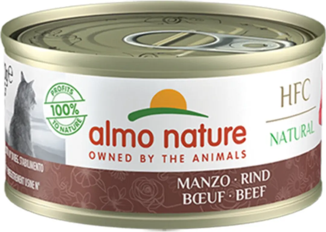 48x Almo Nature HFC Natural Kattenvoer Nat Blikje Rund 70 gr