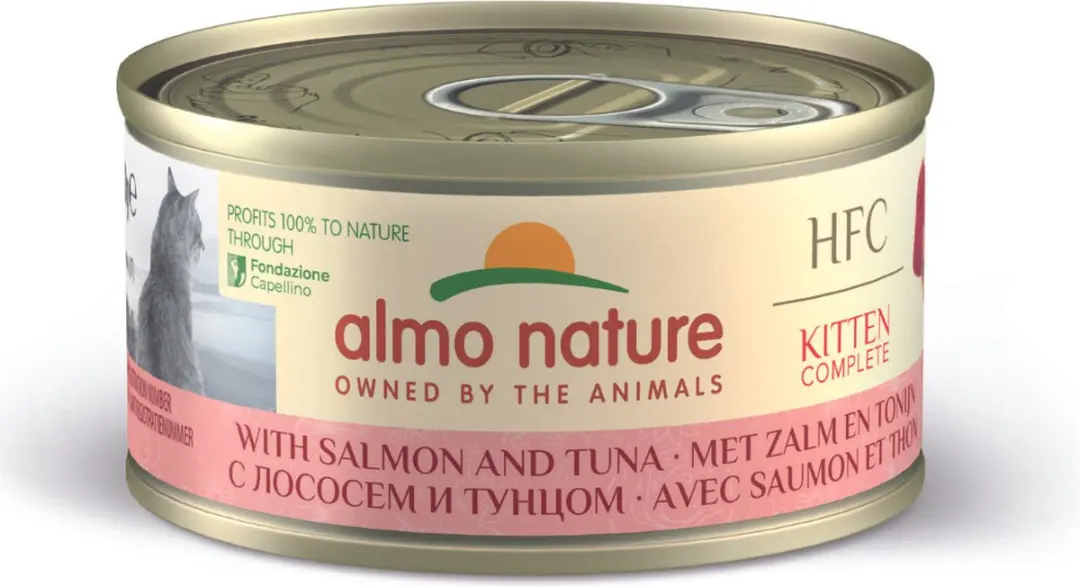 48x Almo Nature HFC Complete Kattenvoer Nat Kitten Zalm & Tonijn Zalm & Tonijn 7