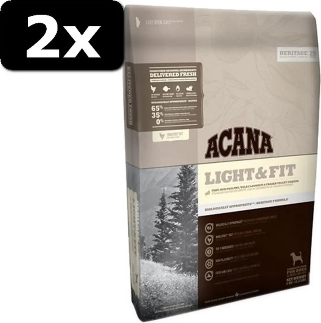 2x ACANA LIGHT & FIT 2KG - afbeelding 2 van 2