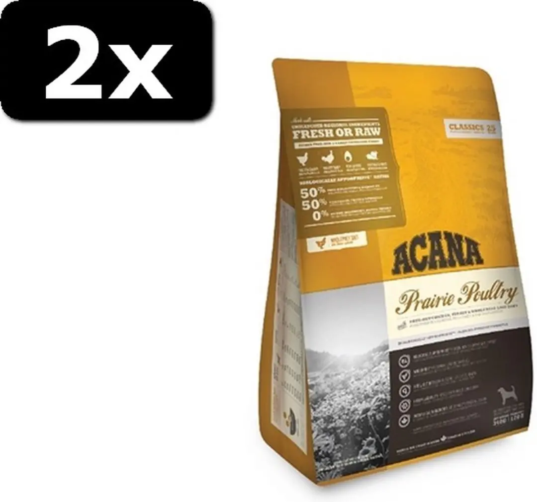 2x ACANA CLAS PRAIRIE POULTRY 2KG - afbeelding 2 van 2
