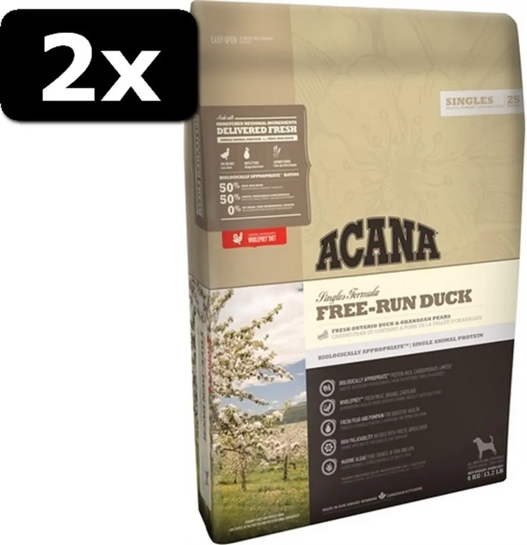 2x ACANA SINGLES FREE-RUN DUCK 2KG