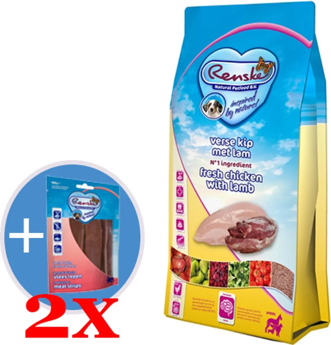 Renske  super premium puppy kip / lam hondenvoer 12 kg