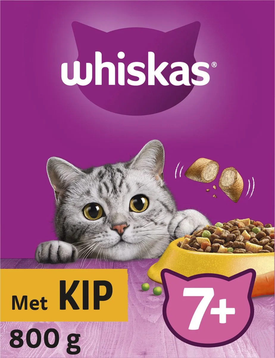 Whiskas Kattenbrokken - Senior 7+ - Kip - doos 5x800g