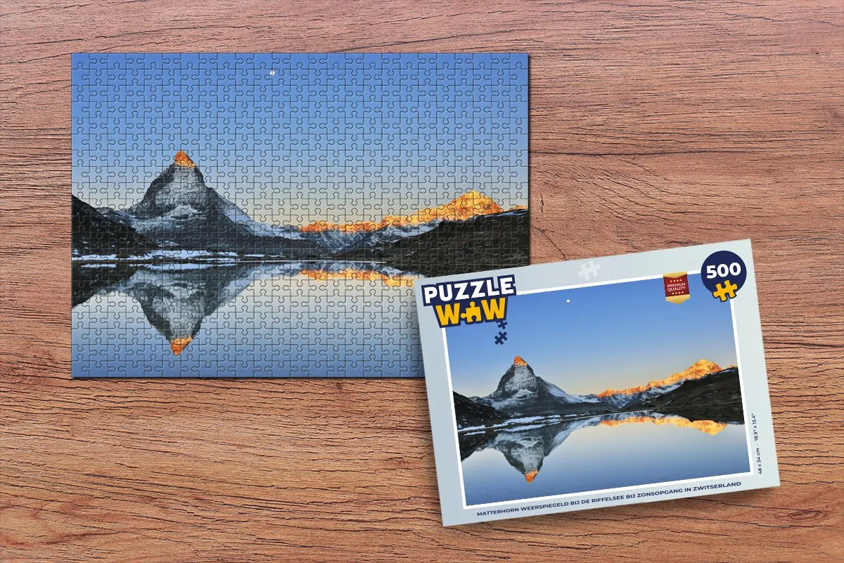 PuzzleWow Matterhorn Riffelsee Legpuzzel 500 Stuks - Multicolor