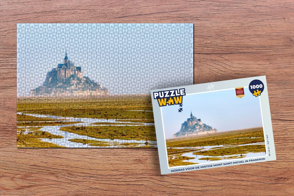PuzzleWow Kasteel Frankrijk Mist Water Legpuzzel 1000 Stuks - Multicolor