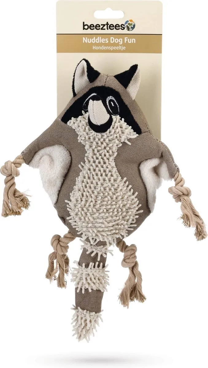 Beeztees Nuddles Wasbeer Hondenspeelgoed 32cm - afbeelding 2 van 2