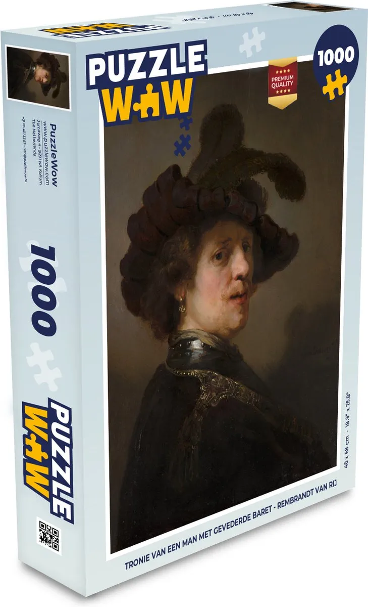 PuzzleWow Rembrandt Tronie Legpuzzel 1000 Stuks