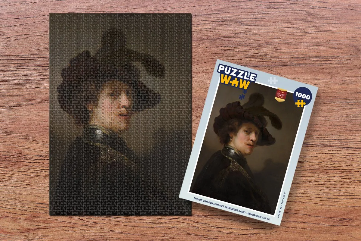 PuzzleWow Rembrandt Tronie Legpuzzel 1000 Stuks - Multicolor