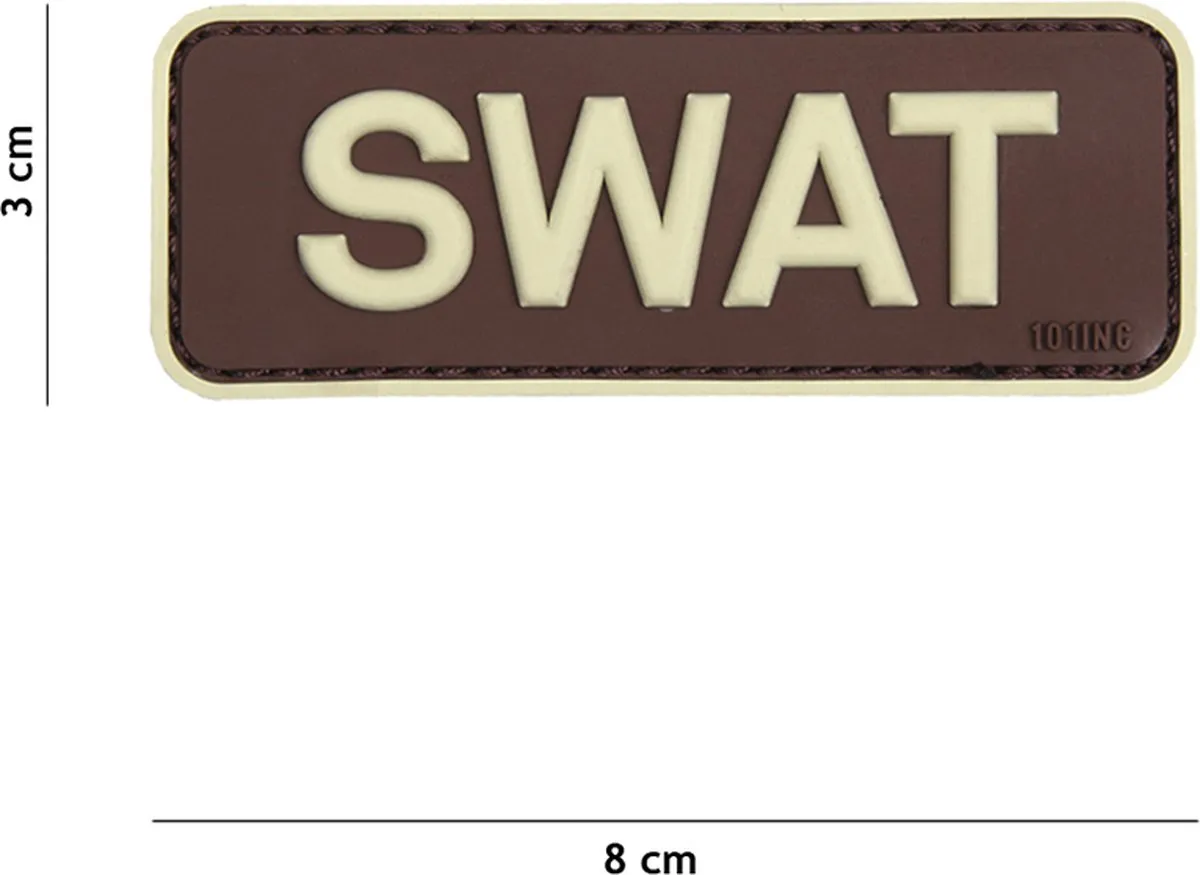101 Inc Embleem 3D PVC Swat Bruin 18066