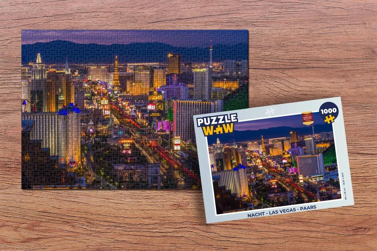 PuzzleWow Las Vegas Legpuzzel 1000 Stuks - Multicolor