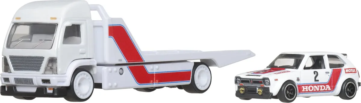 Hot Wheels 73 Honda Civic Custom JBM36 - Auto Transporter - Wit
