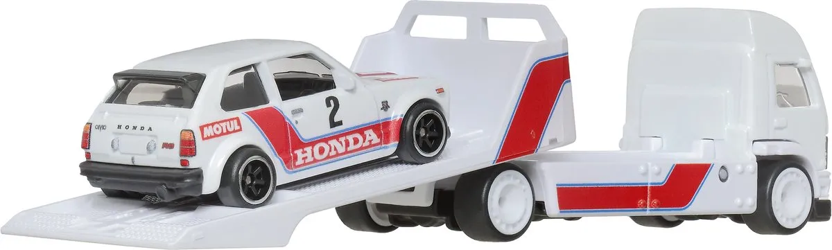 Hot Wheels 73 Honda Civic Custom JBM36 - Auto Transporter - Wit