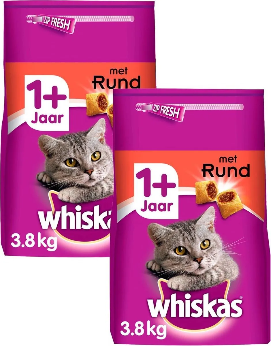 Whiskas 1+ Kattenvoer Brokjes Rund