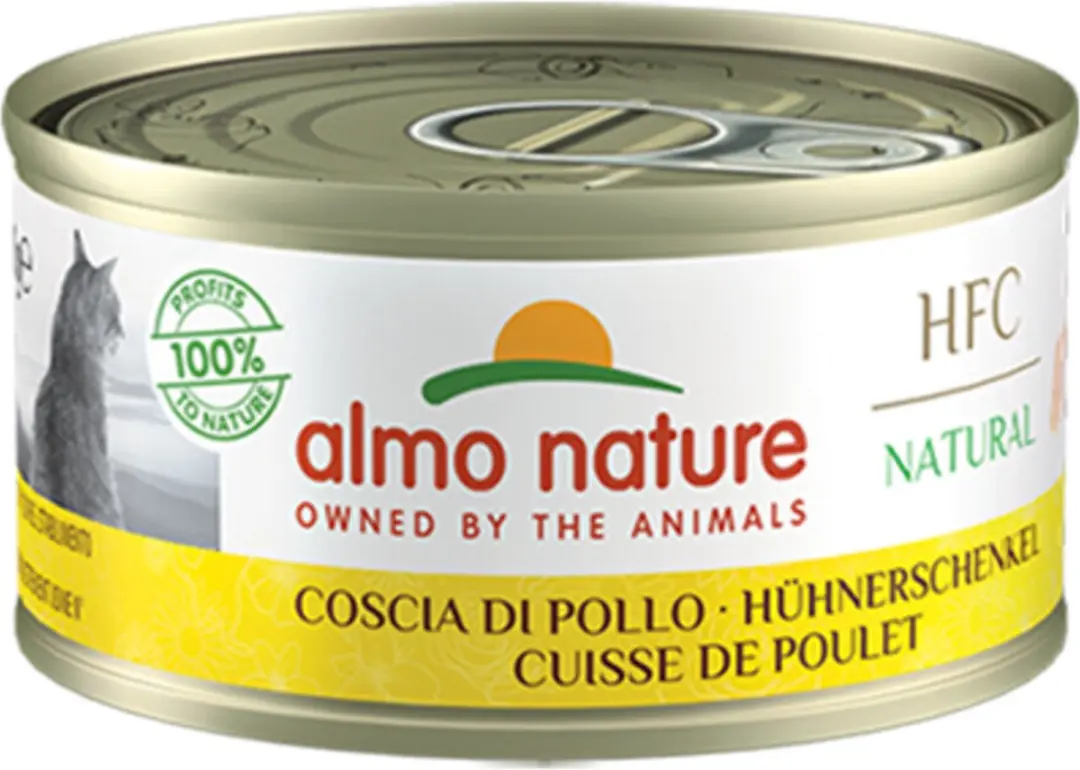48x Almo Nature HFC Natural Kattenvoer Nat Blik Kippenboutvlees 150 gr