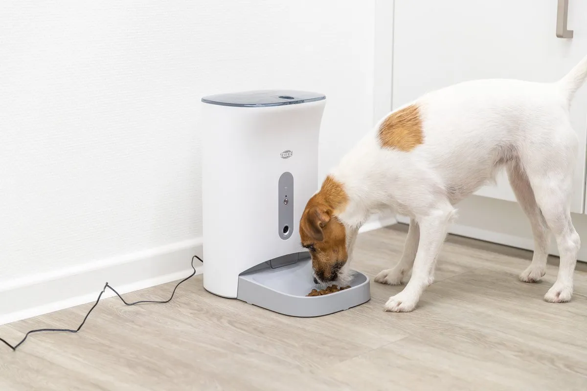 Trixie TX8 Smart 2.0 Automatische Voerbak 4.5L - Wit/Grijs