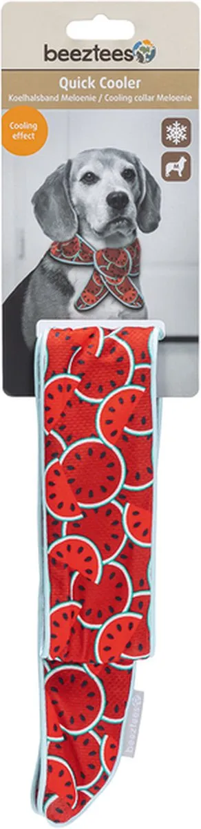 Beeztees Quick Cooler Meloenie Hondenhalsband - Rood M