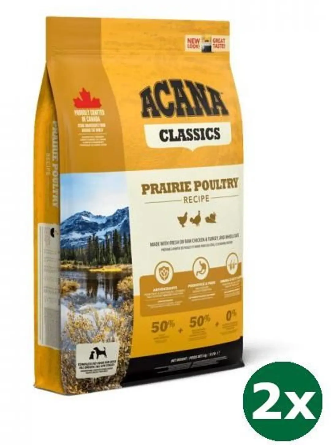 2x14,5 kg Acana classics prairie poultry hondenvoer