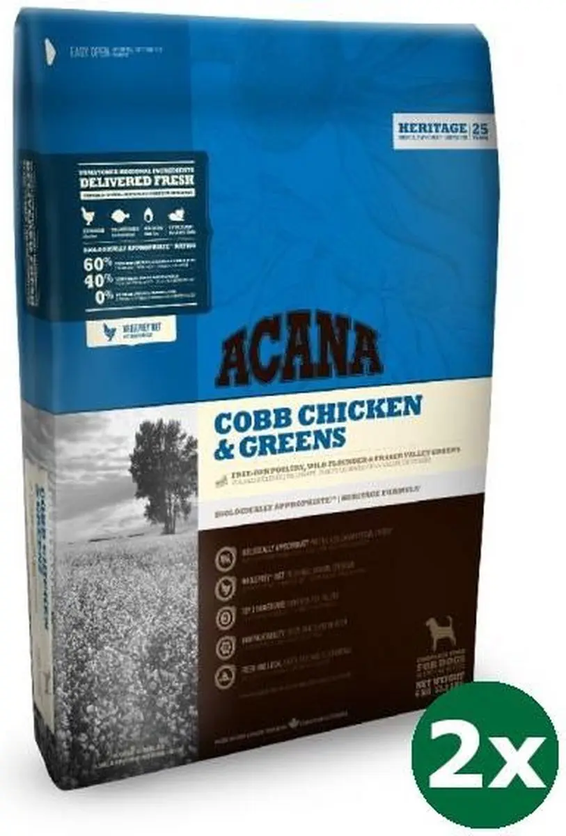 2x17 kg Acana dog adult dog hondenvoer