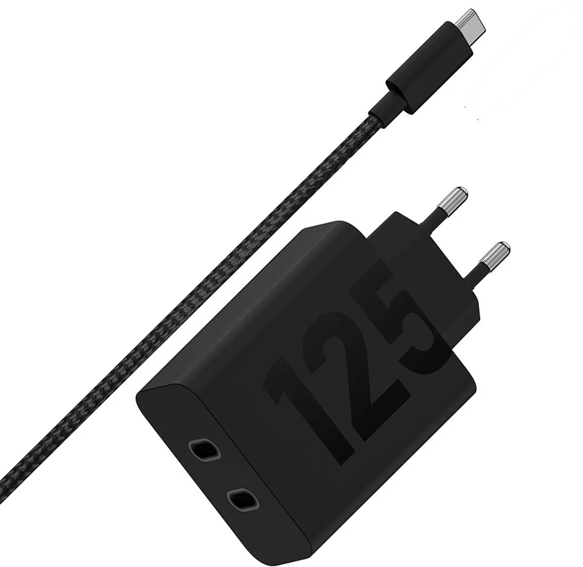 Motorola TurboPower 125W Duo Oplader PG38C06632 - 2x USB-C - Zwart