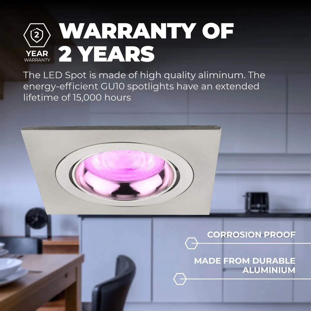 Ledvion 6X SMART LED Inbouwspot Sevilla Dimbaar WiFi - 6 Stuks