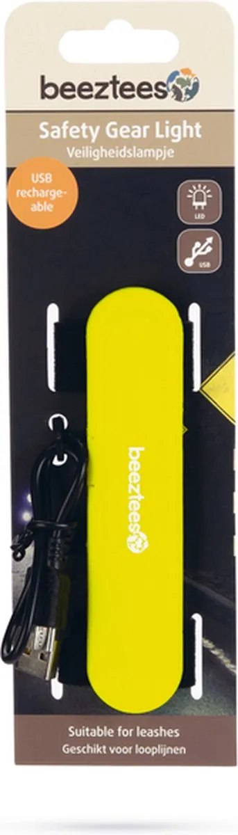 Beeztees Veiligheidslichtstrip USB Geel 12cm
