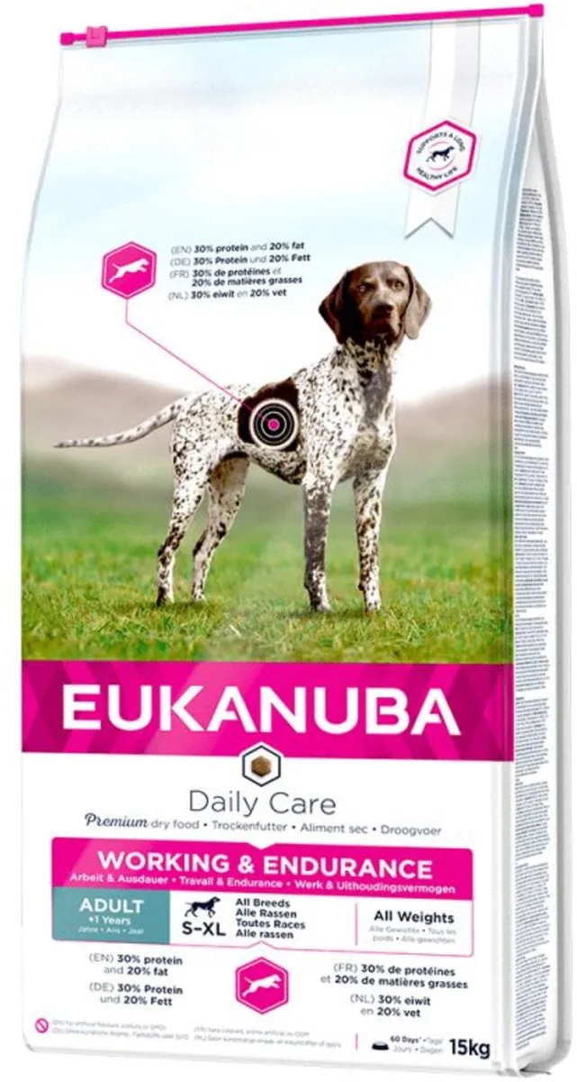 Eukanuba Daily Care Adult Working & Endurance Hondenvoer 15kg