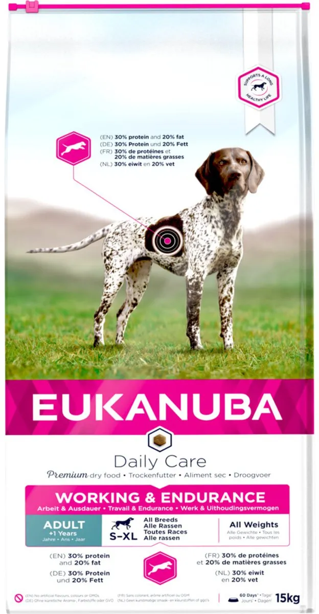 Eukanuba Daily Care Adult Working & Endurance Hondenvoer 15kg